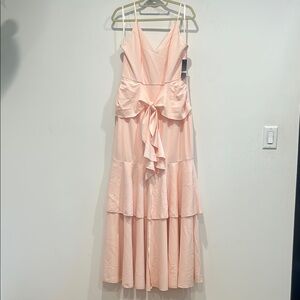 Venus soft pink tier Maxi gown Wedding Guest women 14 new w tag plus size